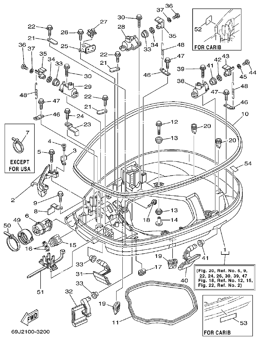 Yamaha A1 BOTTOM COWLING 1 parts diagram
